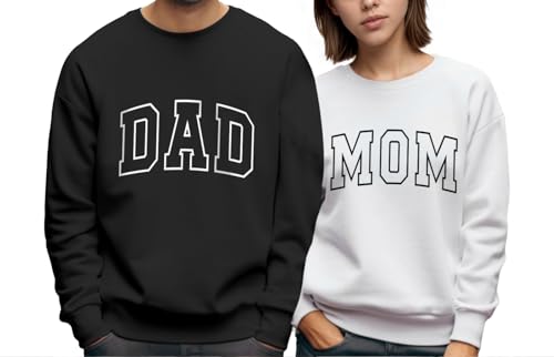 Mom and Dad Sweatshirts Mama Daddy Matching Sweatshirt for Couples Gifts for Mom and Dad Crewneck Long Sleeve Shirts