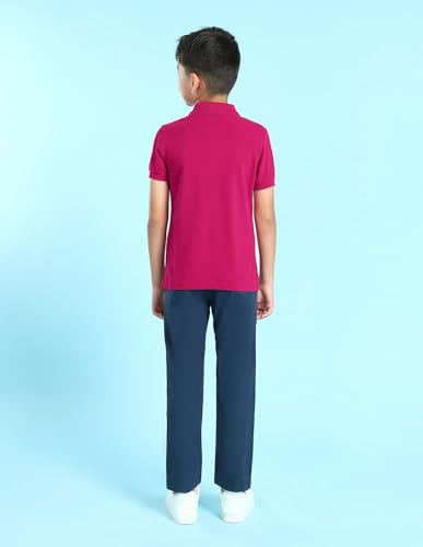 Image of U.S. Polo ASSN. Knitted Boys Polo T-Shirts - Soft Cotton Fabric, Ribbed Polo Collar, Regular Fit T Shirt for Kids