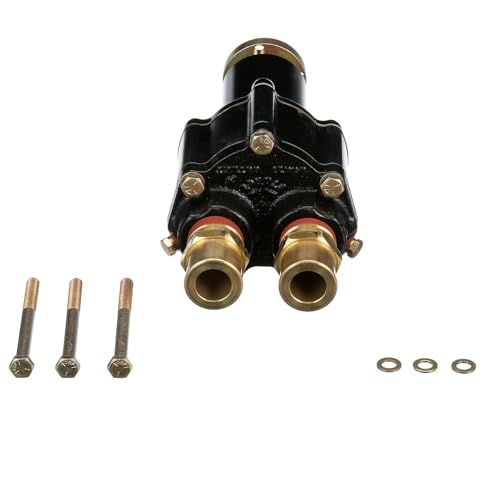 Image of Quicksilver 72774A32 Brass Sea Water Pump Housing for Mercury V-8 MerCruiser Engines with V-Belt Pulley System for Engine Accessories