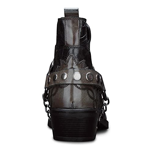 Mens Leather Cowboy Riding Ankle Boots Croc Cuban Biker Dancing Winklepickers Western4