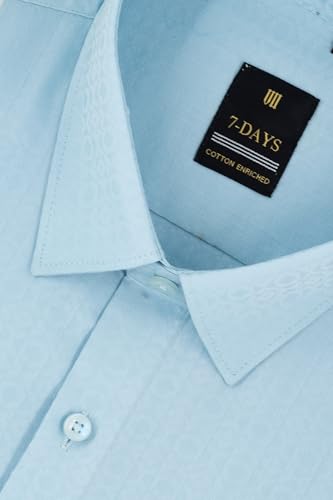 Image of 7-DAYS Premium Men's Formal Shirts - Cotton, Self-Design, Full Sleeve, Regular Fit, with Pocket, Stylish Office Shirts for Men