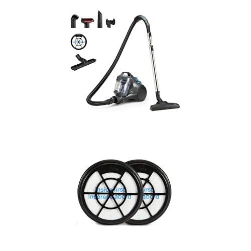 Amazon Basics Aspirateur Traîneau sans Sac 1,3L Compact Léger avec Suceur 3-en-1, Filtre HEPA + 2 Filtres Supplémentaires, 850W, pour Moquettes et Sols...