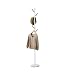 Produktbild Yamazaki 2814 PLAIN Garderobe, weiß, Stahl/Holz, minimalistisch, 28 x 28 x 177 cm