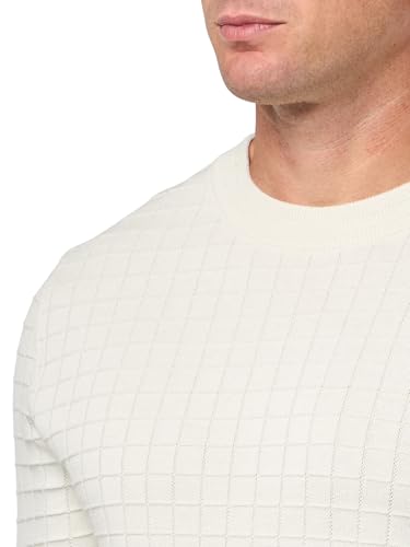 Hugo Men's Grid Pattern Cotton Knit Sweater3