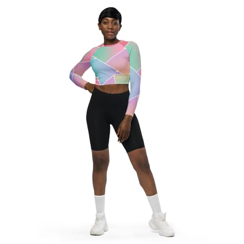 Camiseta corta reciclada para looks de noche con patrón de vidrio