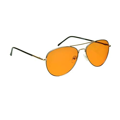 proSPORT Classic Retro Aviator Blue Blocking Sunglasses Amber for Men and Women