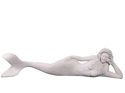 Nautical Tropical Imports Sultry Lying Mermaid Large 5ft Statue Ocean Goddess Sculpture (Roman Stone)