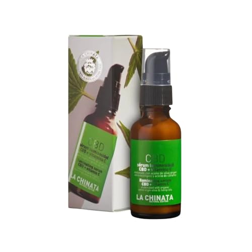 Sérum Luminosidad Facial con CBD y Vitamina C La Chinata - Serum Antioxidante Anti-envejecimiento para Piel Radiante - Hidratación Profunda - Sérum Iluminador para Reducir Manchas - 30ml