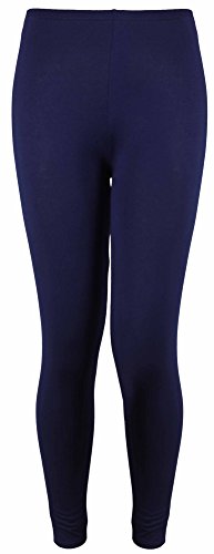 Legging femme jersey extensible elastiqué uni grande taille bleu marine