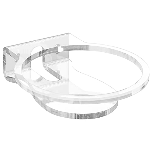 Image of GEEKRIA Acrylic Wall Mount Compatible with 2022 Echo Dot 5th Gen / 4th Gen, 5th Gen with LED Clock & Alexa, Stable and Easy Installation Speaker Mount Stand Protector (Clear)