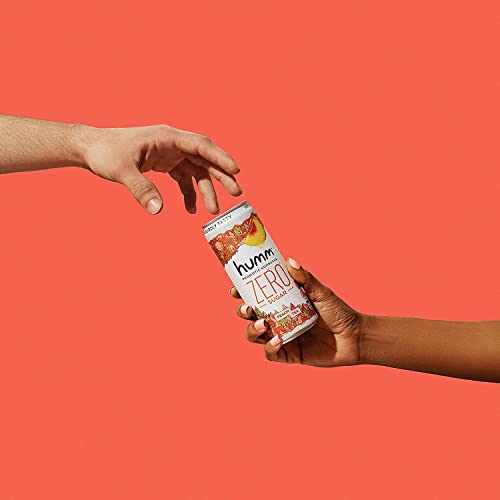 Humm Probiotic Kombucha Zero Sugar Peach Tea - No Refrigeration Needed, Keto-Friendly, Organic, Vegan, Gluten-Free - 12oz Cans (4 Pack)