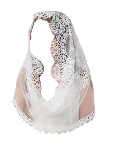 Floral Infinity Veils for Girls Baptism Veil for Baby Girls White Veil for Teen Girls First Communion K8