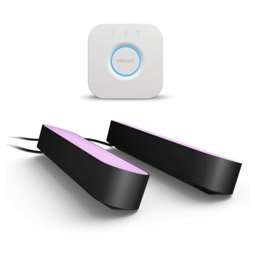 Philips Hue Play White and Color Ambiance Barre lumineuse connectée Pack de 2, unité de base, Éclairage d’ambiance pour TV et gaming (Compatible avec Alexa, Google Assistant et Apple HomeKit), Noir