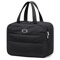 GOLF QUALITY Neceser de viaje con organizador de joyas, bolsa de aseo colgante para artículos de tocador, bolsa de maquillaje hinchada, Negro -, 8.6L