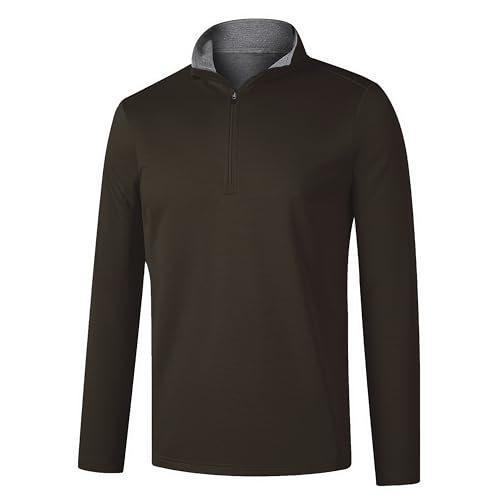 Men's 1/4 Zip Pullover UPF 50+ Long Sleeve Loose Fit Golf Shirts Sun Protection Quick-Dry Athletic Sports Pullover Tops