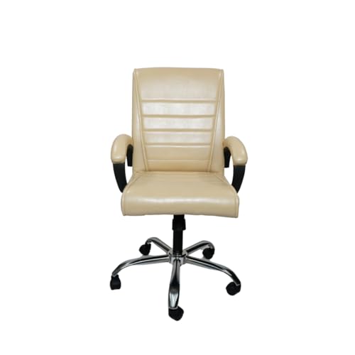 Image of activa Executive Revolving Office Chair| Ergonomic Computer Desk Chair with Cushioned Seat| Heavy Steel Base, Adjustable Height & 360 Swivel Wheel| Leatherette Office Visitor Chair (Beige, Regal)