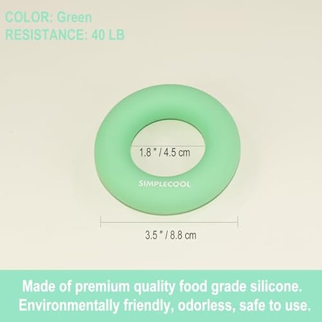 Grip Strength Trainer Hand Gripper Strengthener. Hand Finger Wrist Forearm Workout Exerciser for Strength Training Rock Climbing Athletes Rehabilitation Stress Relief. Silicone Rings 3.5 Inch.