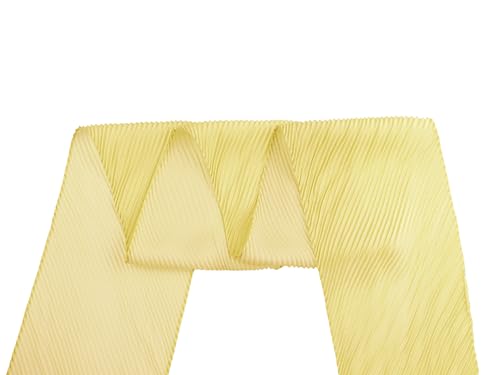 Women Pleated Long Scarves, Solid Gradient Contrast Color Ribbon Hair Band Neck Scarves4