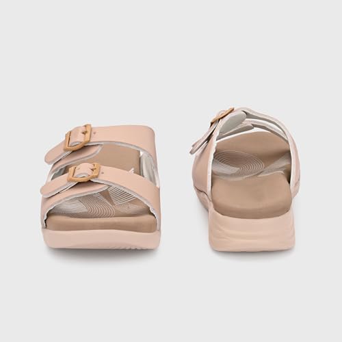 Image of Centrino Women's Sandals |Stylish Slip-On Sandals for Ladies| Elegant & Trendy Design|Double Buckle Adjustable Straps Slide Footwear|Light Weight and Comfortable|Flip Flops for Ladies (9323)