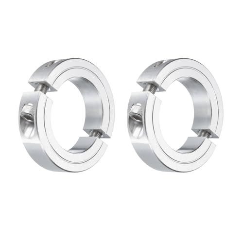 uxcell 2Pcs Double Split Clamp-On Shaft Collar 1-3/4" Bore, Aluminum Alloy