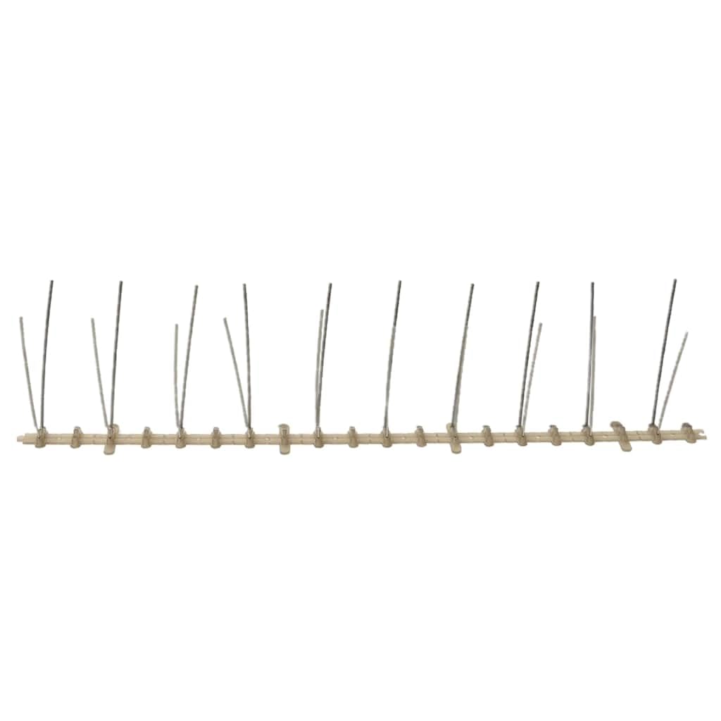 Set di 20 punte repellenti per piccioni, lunghezza 10 m, in acciaio inox e plastica, 2 file, per giardino e casa