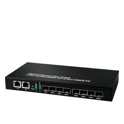 Hanutech Unmanaged Gigabit 8 Port Fiber Switch (2 RJ45 Ports + 8 SFP Ports, No Module) – 1 Year Warranty-image-45