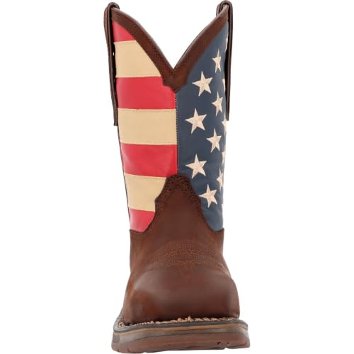 Durango® Workin' Rebel™ Patriotic Steel Toe Work Boot, Dark Brown And Union Flag, Size 9(M) - image 5