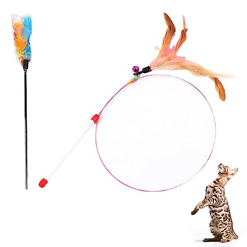 Juguete Pluma de Gato Interactivo,Juguetes para Gatos,Plumas Juguete Gato,Juguete Interactivo Gato,Varita Juguetes para Gatos Interactivos,Juguetes para Gatos Interactivos Varita con Campanas