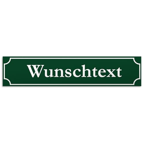 PhotoFancy® - Personalisiertes Straßenschild mit eigenem Text gestalten - Wegweiser mit Wunschnamen bedrucken - Größe 36,4 cm x 7,7 cm (PVC Kunststoff)- Design: Traditionell