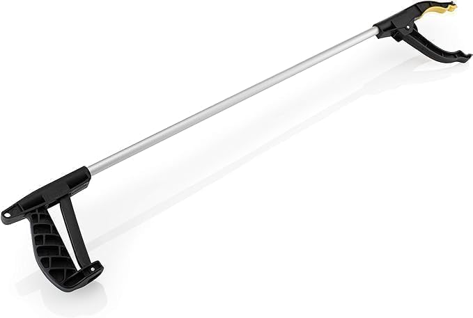 Litter Picker Magnetic Pick Up Tool Helping Hand Leaf Grabber Garden Stick Rubbish Picking Light Items Heavy Duty Long Handle Disabled Mobility Reaching Aids Multi Extendable Reach 76cm (Black)