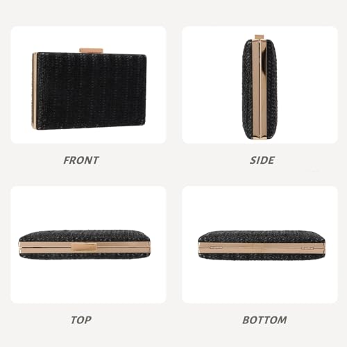 Image of GOKTOW Straw Clutch Purse Raffia Rattan Summer Woven Beach Handbags for Women Vacation Travel 2024