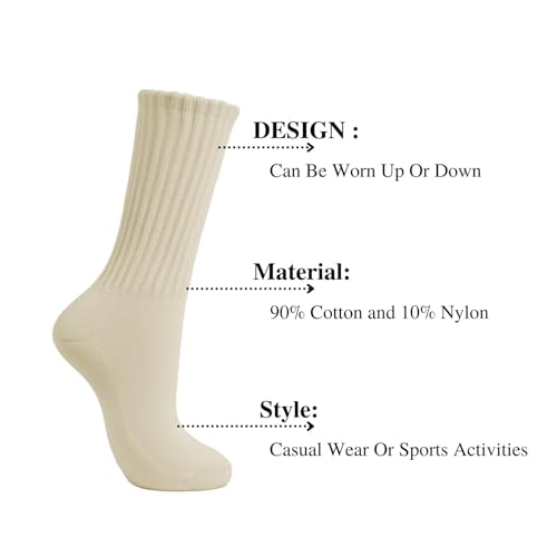Image of Intgoodluckycc Slouch Scrunch Socks for Women, Slouch High Tube Socks Women