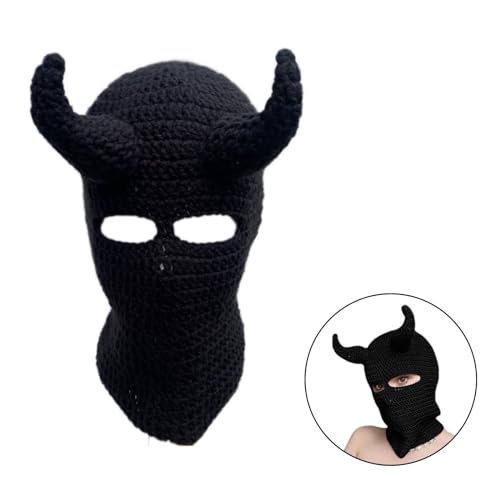 Masque de ski tricoté aspect vieilli protection visage coupe-vent