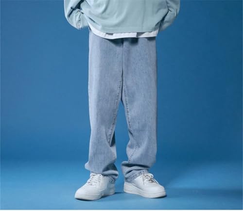 Men's Large Baggy Jeans Fashion Korean Style Denim Pants Casual Trousers4
