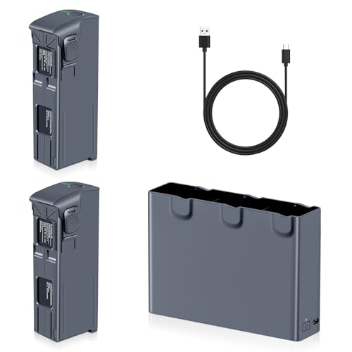 Fantasyo Avata 2 Batería 2250 mAh 2 Pack de Batería y Avata 2 de Dos vías Hub de Carga Compatible con dji Avata 2, 23 Minutos MAX para dji Mini 3 batería