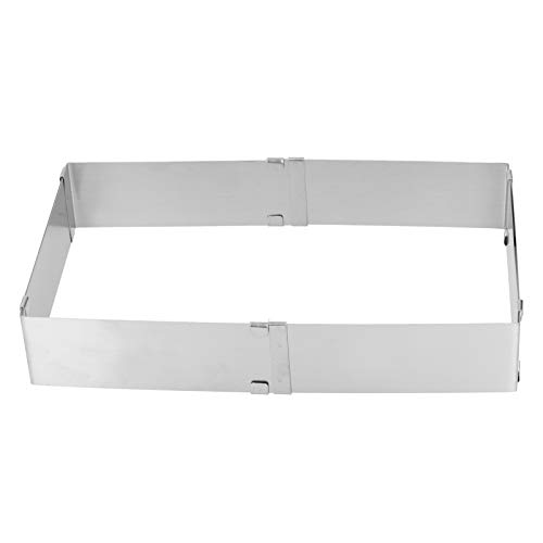 Molde cuadrado ajustable de acero inoxidable para mousse 16-28 cm miniatura 4