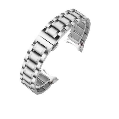 Correa de reloj de acero inoxidable con extremo curvo para vestir a diario