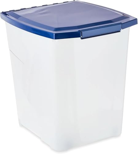 TNLOJI 25 lb Airtight Pet Food Storage Container - Plastic Bin with Locking Lid & Fresh-Tite Seal, Stackable Design