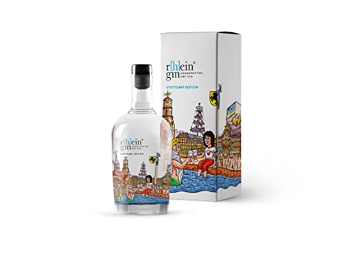 r[h]eingin Tilly Stuttgart Edition | mit hochwertiger Geschenkverpackung | Handcrafted Dry Gin | Hommage an die Stadt Stuttgart | 500ml Einzelflasche | 46% Vol. | Geschenkidee für Stuttgart Liebhaber