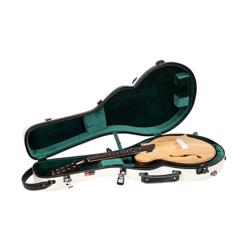 Image of Crossrock Mandola Case for Gibson A & F Style and Eastman F Style | 100% Fiberglass Hardshell, TSA Lock, Detachable Backpack - Milky White (CRF2020UMLMW)