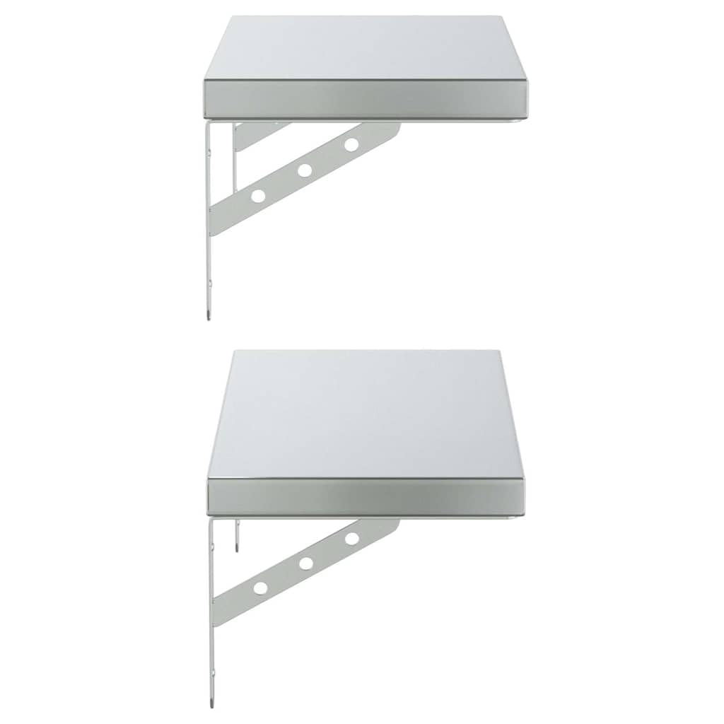 Genérico Estantes de Pared 2 uds Acero Inoxidable Plateado 50x23,5 cm,Mobiliario,Estanterías,Estantes y estanterías,3214510