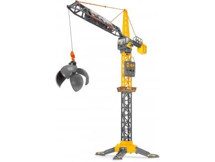 cavernedesjouets Grue de Chantier 120 cm filoguidee Enfant, avec Boule Demolition, Rotation 360° - telecommande avec Fil - Set Engin et Carte