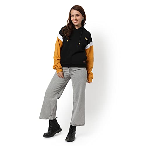Image of Campus Sutra Women's Cotton Hooded Neck Sweatshirt