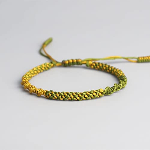 Pulsera Tous,Pulsera Trenzada Hecha A Mano Retro Costura Amarilla Nudo Espiral Tibetano Unisex...