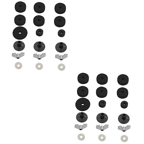 ibasenice 36 piezas Accesorios para Batería Incluye Almohadillas para Platillos, Arandelas, Mangas, Bases y Partes de Percusión para Soportes de Platillos Ligero y Práctico miniatura 1