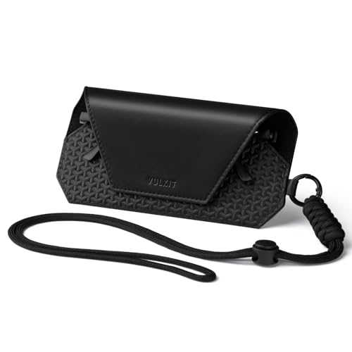Image of VULKIT Portable Eye Glasses Case for Women & Men, Slim Sunglass Case, Unisex Eyeglass Case, with Adjustable Neck Lanyard