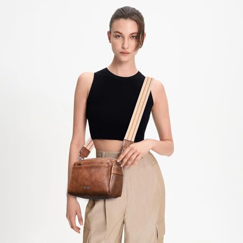 Bluome 5 Zips Crossbody Bags For Women Travel Bag Small Pu Leather Shoulder Cross Body For Woman Purses Handbags2