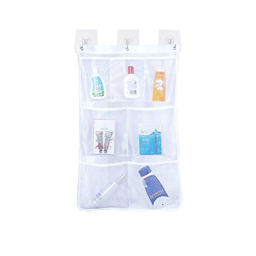 Preisvergleich Produktbild favourall Badewanne Netztasche Badezimmer Tasche Organizer Bad Netz Aufbewahrungstasche Badezimmer Netztasche Mit 2 Saugwirkung Haken für Kleidung & Spielzeug, 65 * 43cm