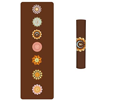 Haninj Colchoneta De Yoga 5 Mm Lotus Pattern Suede TPE Yoga Mat Pad Antideslizante Adelgazamiento Ejercicio Fitness Gimnasia Mat Body Building Esterilla Pilates