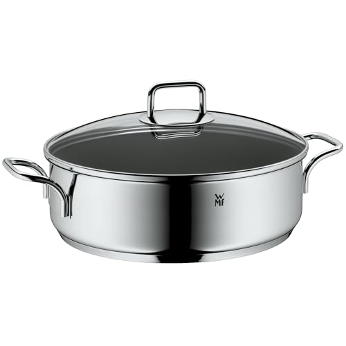 WMF Schmorpfanne 28 cm hoher Rand, Bräter Induktion, Schmortopf mit Deckel 5,0l, Pfanne Induktion, Cromargan Edelstahl beschichtet, backofengeeignet, antihaftbeschichtet, hoher Rand WMF Schmorpfanne 28 cm hoher Rand, Bräter Induktion, Schmortopf mit Deckel 5,0l, Pfanne Induktion, Cromargan Edelstahl beschichtet, backofengeeignet, antihaftbeschichtet, hoher Rand
